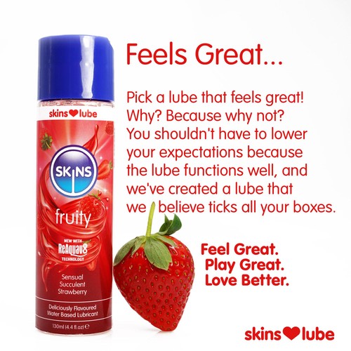 Skins Strawberry Flavoured Water Based Lubricant thumbnail 2