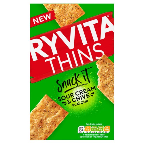 Ryvita Snack It Thins Sour Cream & Chive Flatbread Snacks