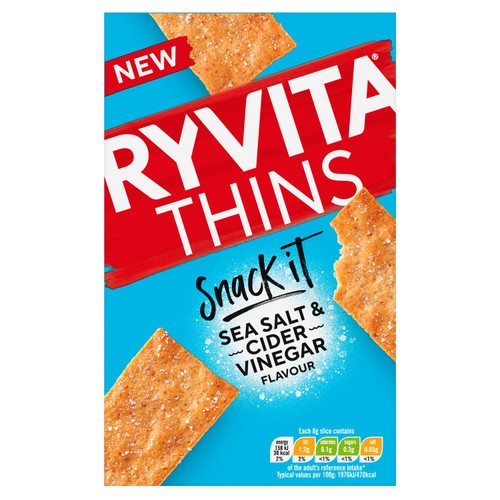 Ryvita Snack It Thins Sea Salt & Cider Vinegar Flatbread Snacks thumbnail 2