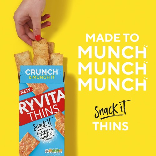 Ryvita Snack It Thins Sea Salt & Cider Vinegar Flatbread Snacks thumbnail 5