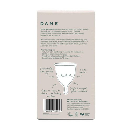 DAME Self-Sanitising Menstrual Cup Medium thumbnail 2