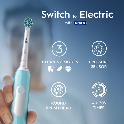Oral-B Pro 1 Cross Action Blue Electric Toothbrush thumbnail 2