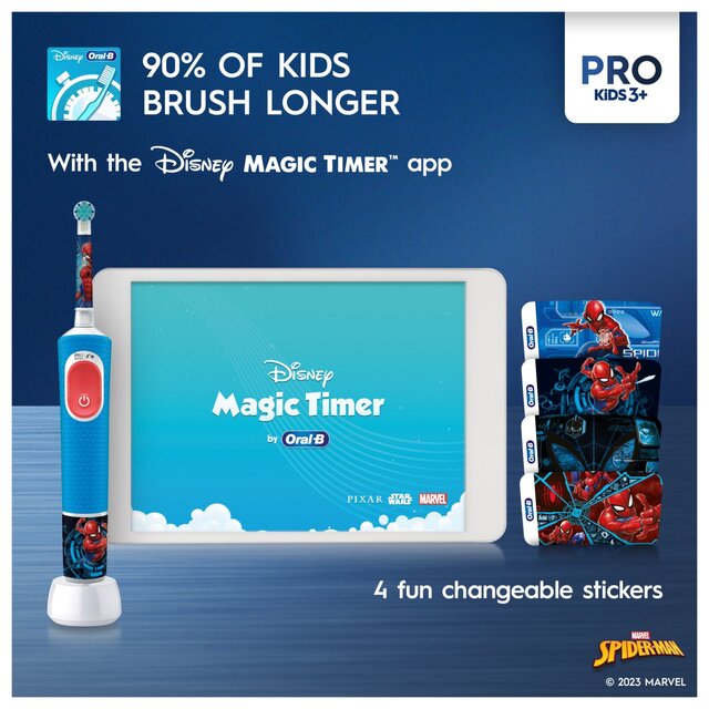 Oral-B Vitality Pro Kids 3+ Marvel Spiderman Electric Toothbrush Giftset thumbnail 8