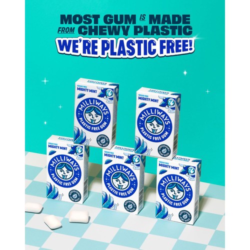 Milliways Mighty Mint, Plastic Free, Sugar Free Chewing Gum thumbnail 2
