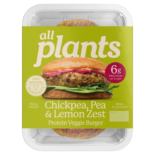 Plants Chickpea, Pea & Lemon Zest Protein Veggie Burger