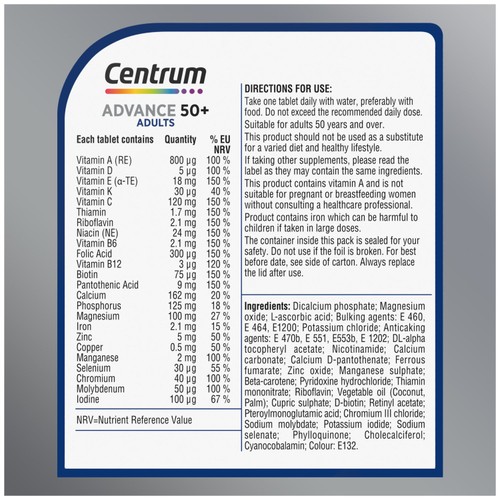 Centrum Advance 50+ Multivitamins & Vitamin Tablets, 60s thumbnail 2