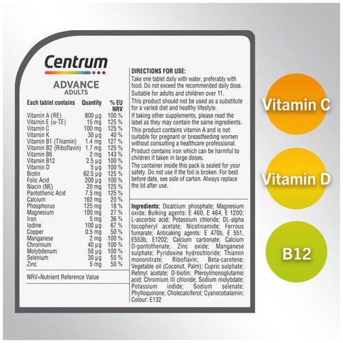 Centrum Advance Multivitamins & Minerals Tablets thumbnail 3