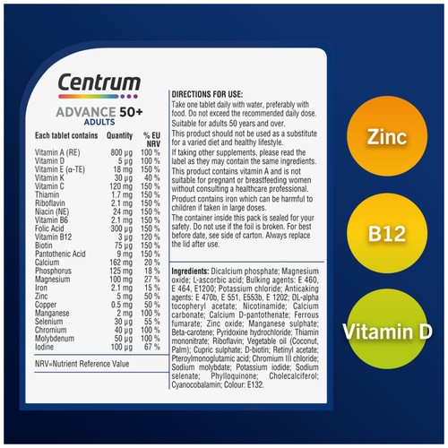 Centrum Advance 50+ Multivitamins & Vitamin Tablets, 180s thumbnail 2