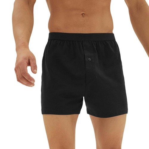 M&S Mens Pure Cotton Jersey Boxers, Large, Black thumbnail 2