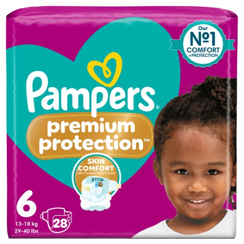 Pampers Premium Protection Size 6, 28 Nappies, Essential Pack thumbnail 2