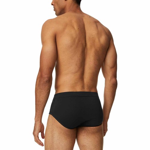 M&S Mens Pure Cotton Briefs, 5 Pack, L, Black thumbnail 3