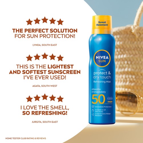 NIVEA SUN Protect & Dry Touch SPF 50 Mist Sunscreen Spray thumbnail 4