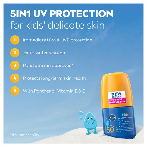 NIVEA SUN Kids Protect & Care SPF 50+ Sun Lotion Roll On thumbnail 5