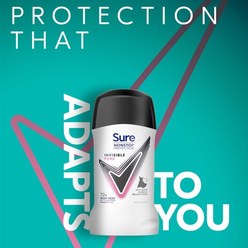 Sure Women Antiperspirant Deodorant Stick Nonstop Invisible Pure thumbnail 2