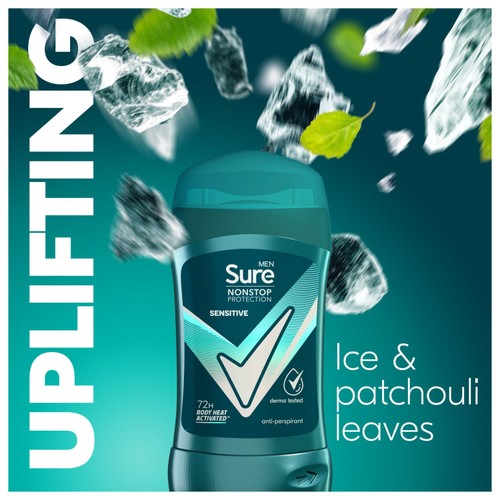 Sure Men Antiperspirant Deodorant Stick Nonstop Sensitive thumbnail 3