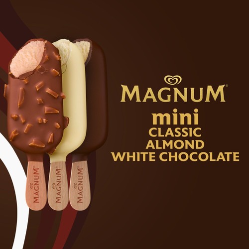 Magnum Mini Classic, Almond & White Chocolate Ice Cream Sticks 10x55ml thumbnail 2