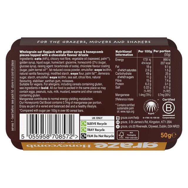 Graze Honeycomb Oat Boosts Flapjack Snack thumbnail 5