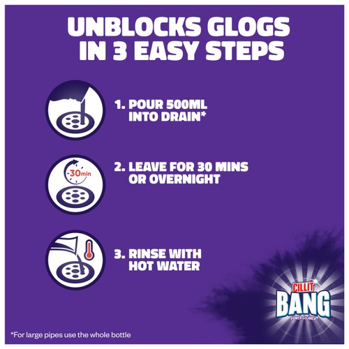 Cillit Bang Hair Drain Gel Unblocker thumbnail 3