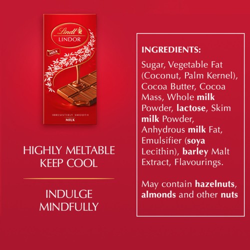 Lindt Lindor Milk Chocolate Bar  thumbnail 8