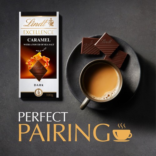 Lindt Excellence Dark Caramel Sea Salt Chocolate Bar thumbnail 4