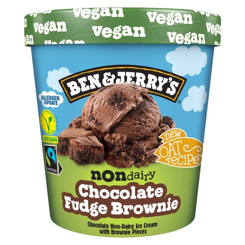 Ben & Jerry's Non Dairy Chocolate Fudge Brownie Vegan Ice Cream Tub thumbnail 2