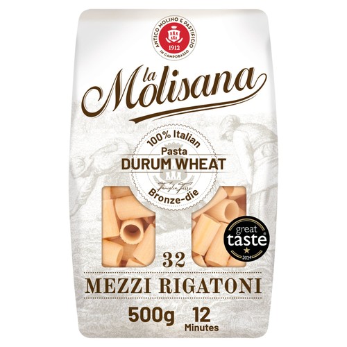 La Molisana Mezzi Half Rigatoni Pasta No.32