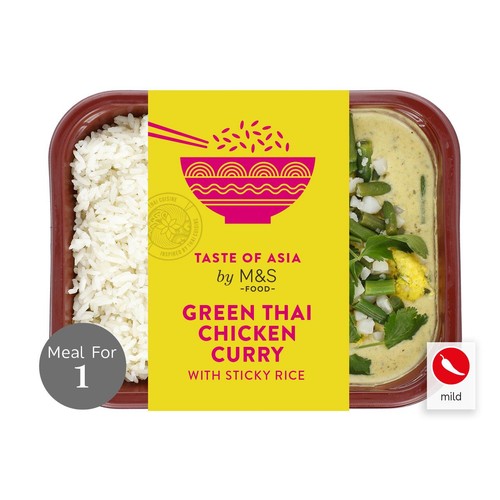 M&S Green Thai Chicken Curry with Sticky Rice - Taste of Asia