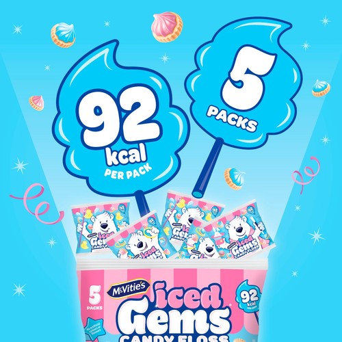 McVitie's Candyfloss Iced Gems Biscuits Multipack thumbnail 3