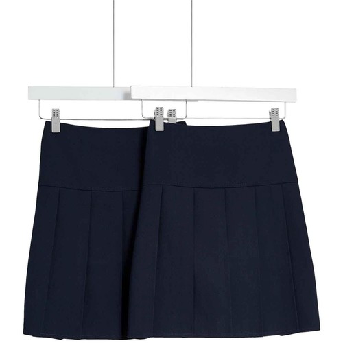 M&S 2Pk Pleated Skirt, 7-8 Years, Navy thumbnail 2