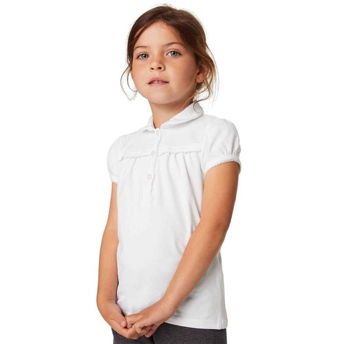 M&S Girls Regular School Polo, 13-14 Years, White thumbnail 2