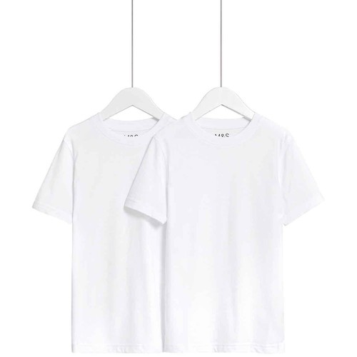 M&S Unisex T-Shirt, 8-9 Years, White thumbnail 2