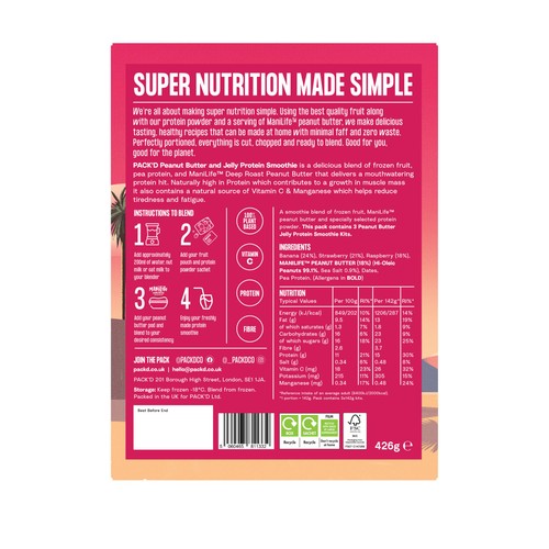PACK'D Peanut Butter & Jelly Protein Smoothie Kits thumbnail 4