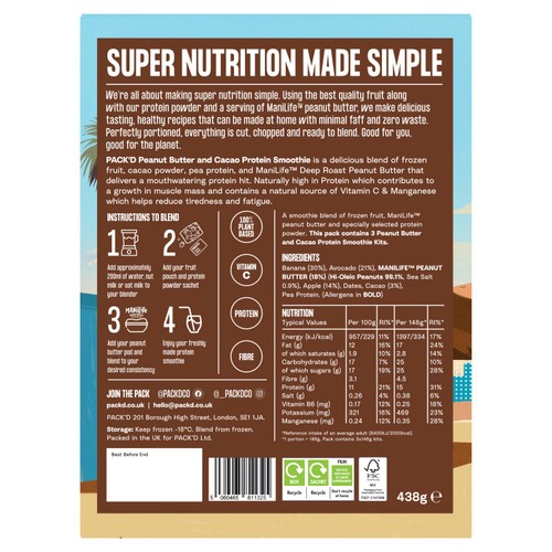 PACK'D Peanut Butter & Chocolate Protein Smoothie Kits thumbnail 3