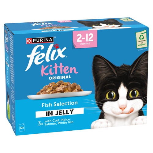 Felix Original Kitten Fish Selection in Jelly Wet Cat Food thumbnail 2