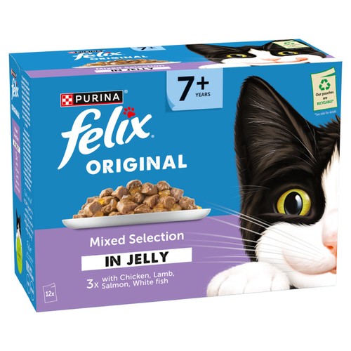 Felix Original Senior 7+ Mixed Selection in Jelly Wet Cat Food thumbnail 2