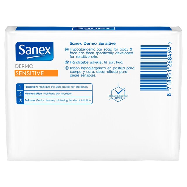 Sanex Sensitive Skin Bar Soap thumbnail 3