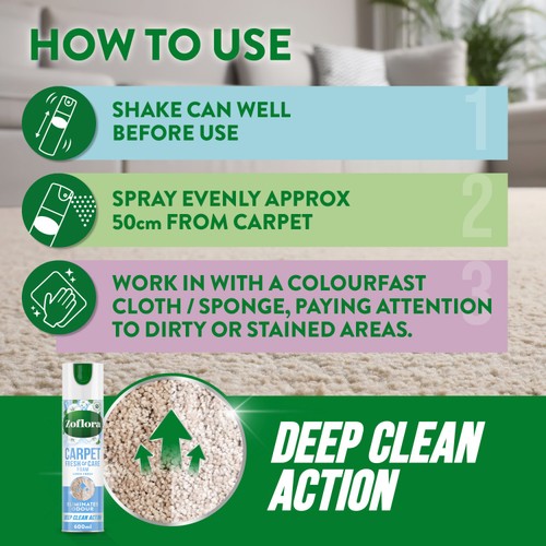 Zoflora Linen Fresh Carpet Fresh & Care Foam thumbnail 4