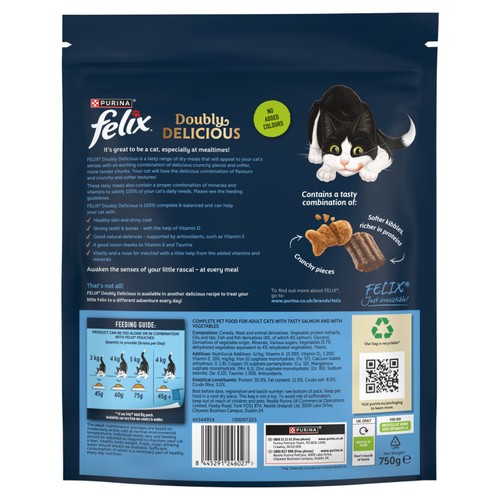 Felix Doubly Delicious Salmon & Vegetables Dry Cat Food thumbnail 9