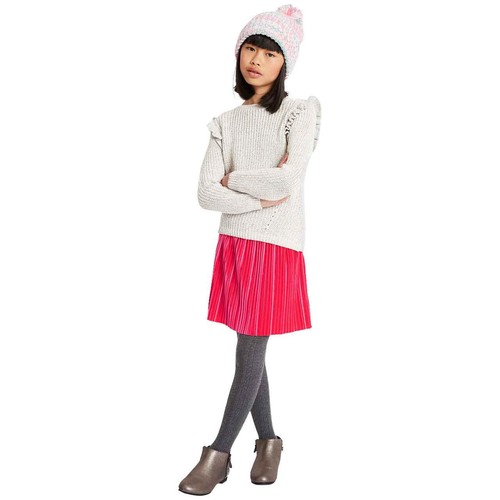 M&S Girls Cable Knit Tights, 13-14 Years, Grey thumbnail 2