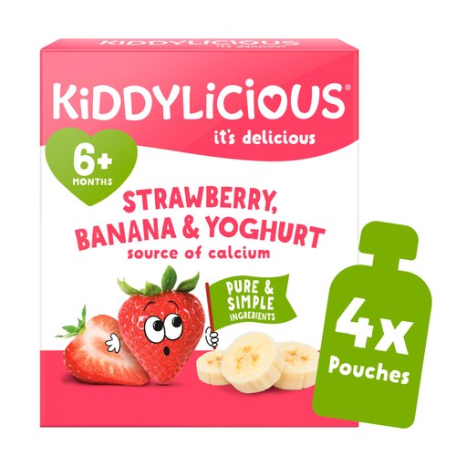 Kiddylicious Strawberry, Banana & Yoghurt Pouch Snack Baby Food multi 6m+ thumbnail 3