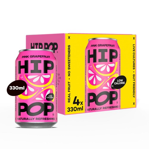 Hip Pop Pink Grapefruit Living Soda