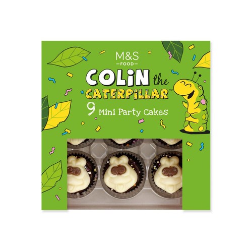 M&S Colin the caterpillar 9 mini party cakes