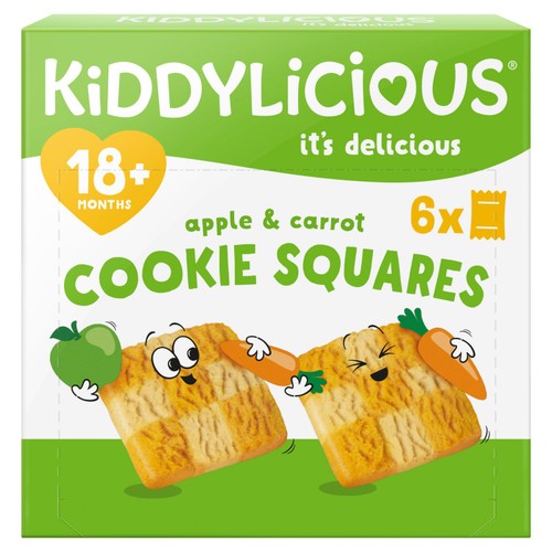 Kiddylicious Apple & Carrot Cookie Squares Baby Snacks 18m+