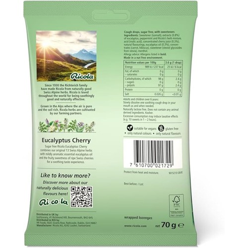 Ricola Eucalyptus Cherry Lozenge thumbnail 2