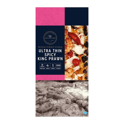 M&S Collection Ultra Thin Spicy King Prawn Pizza