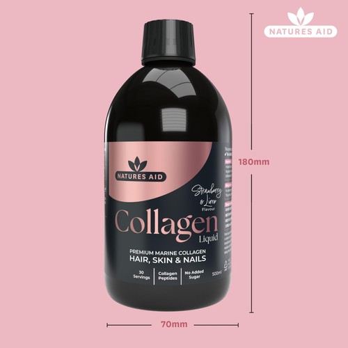 Natures Aid Collagen Liquid Strawberry & Lime thumbnail 3