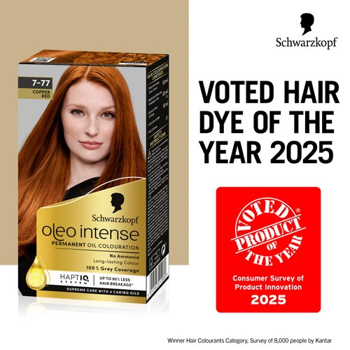 Schwarzkopf Oleo Intense Permanent Oil Colour 7-77 Copper Red Hair Dye thumbnail 8