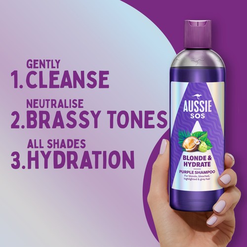 Aussie SOS Blonde & Hydrate Purple Shampoo  thumbnail 2