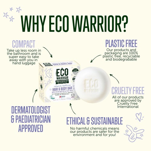 Eco Warrior Baby & Child Relaxing Bedtime Hair & Body Soap Bar thumbnail 7