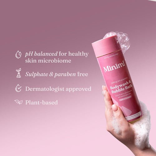 Miniml Bodywash & Bubble Bath Refill Pink Grapefruit & Aloe Vera thumbnail 4